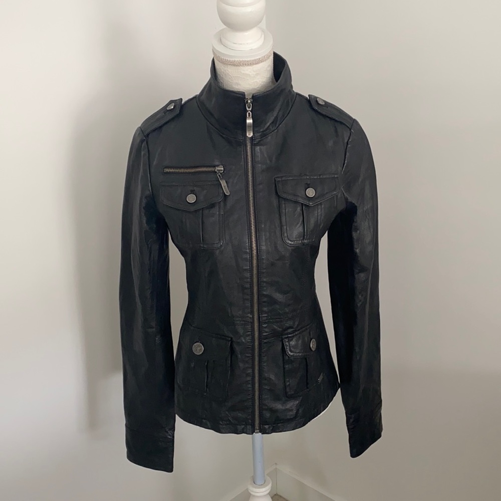 Black leather jacket
